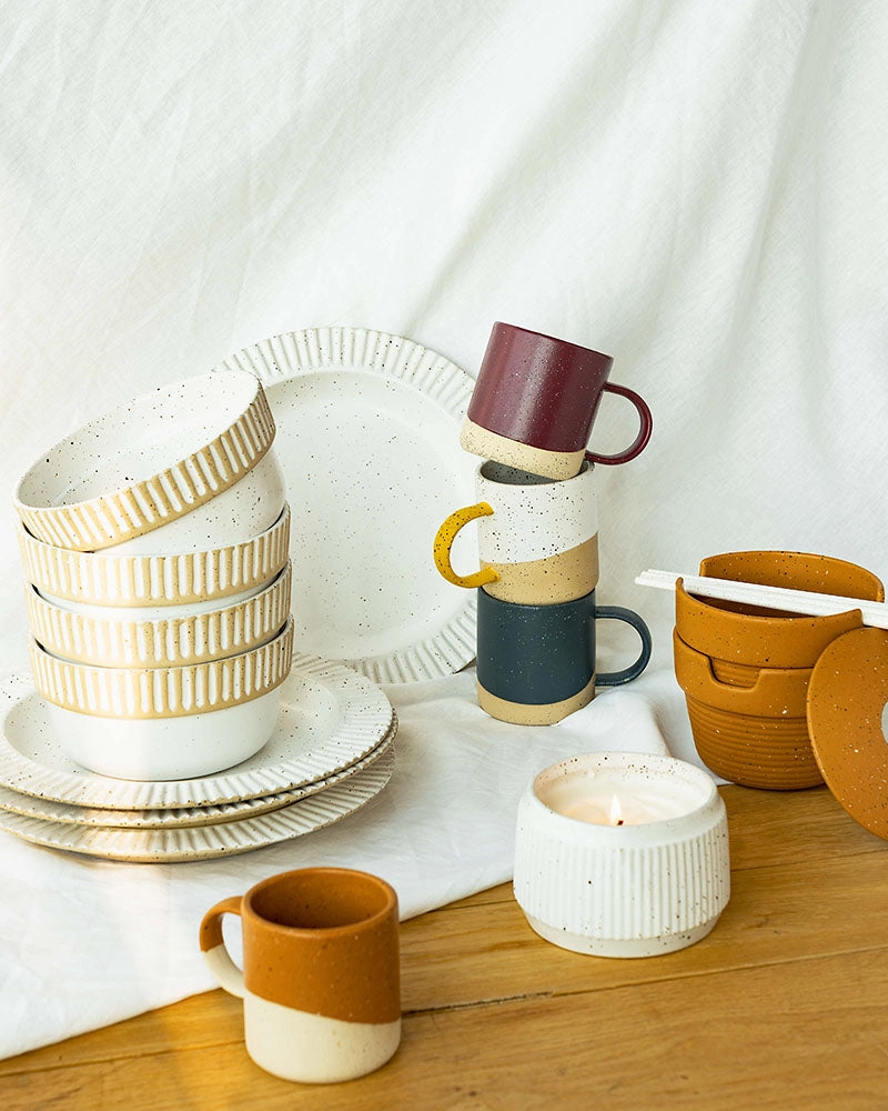 Stoneware Stackable Bowl - Set of 4
