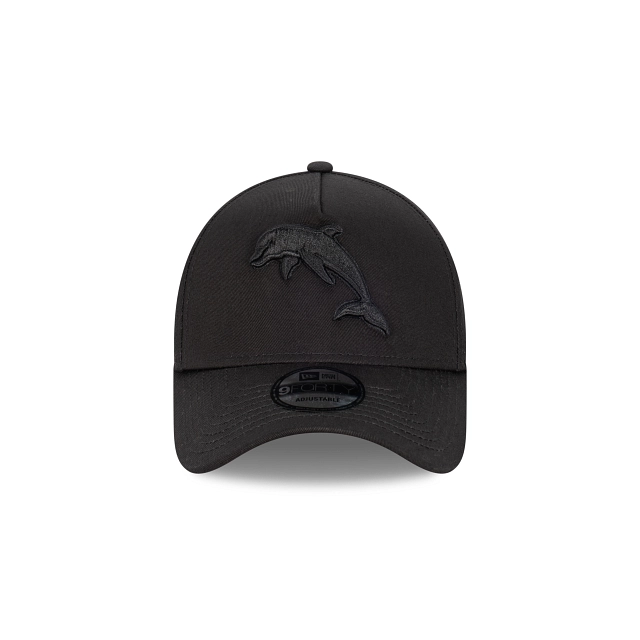 The Dolphins NRL Essentials Black on Black 9FORTY A-Frame Snapback