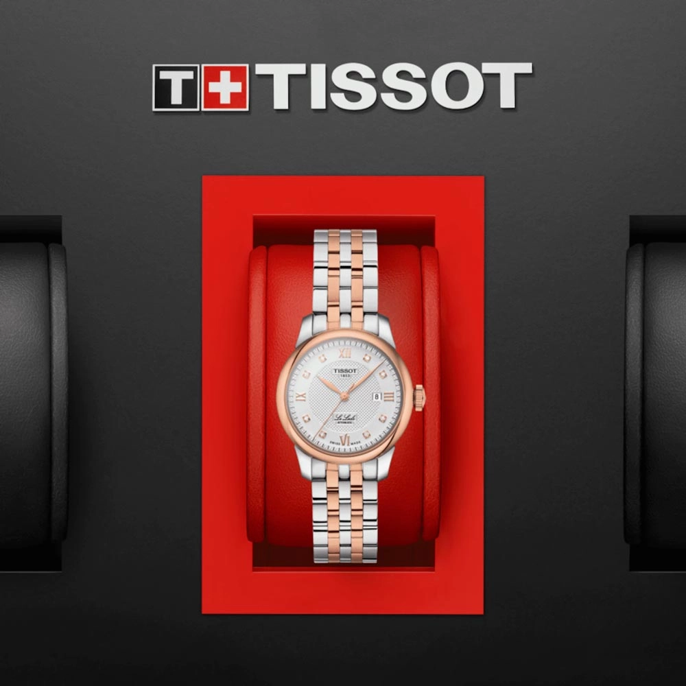 Tissot Le Locle Automatic Lady 29mm Silver Dial Special Edition Rose Gold PVD Steel Diamond Watch T0062072203600