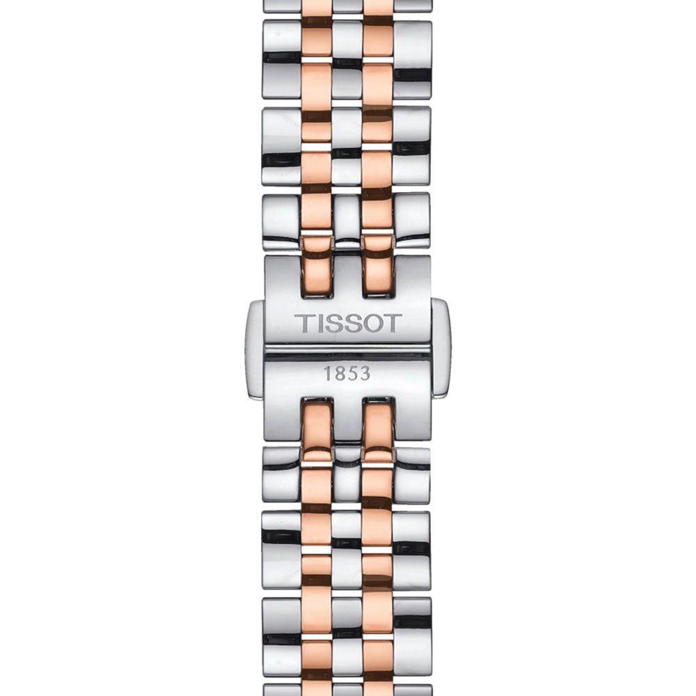Tissot Le Locle Automatic Lady 29mm Silver Dial Special Edition Rose Gold PVD Steel Diamond Watch T0062072203600