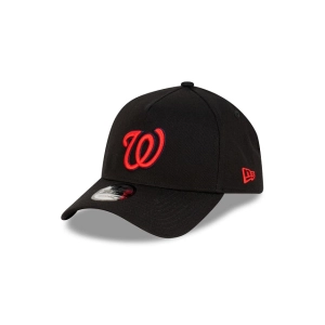 Washington Nationals Black with Official Team Colours Logo 9FORTY A-Frame Snapback