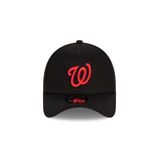 Washington Nationals Black with Official Team Colours Logo 9FORTY A-Frame Snapback